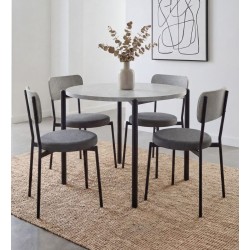 Stalas + 4 kėdės SERENADA (G019-01-15 Grey Marble/378-26 Pilkas) NAUJIENA